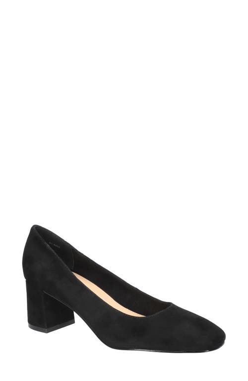 Shop Bella Vita Jillian Square Toe Pump In Black Kidsuede Leather