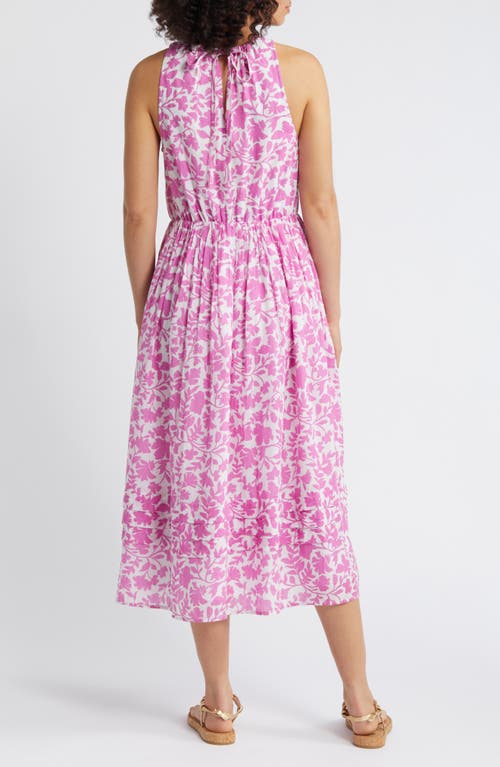 Shop Caslonr Caslon(r) Floral Print Sleeveless Dress In White- Pink Rosebud Floral