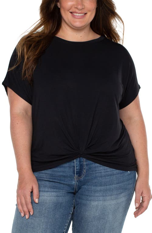 Liverpool Twist Front Knit Top in Black