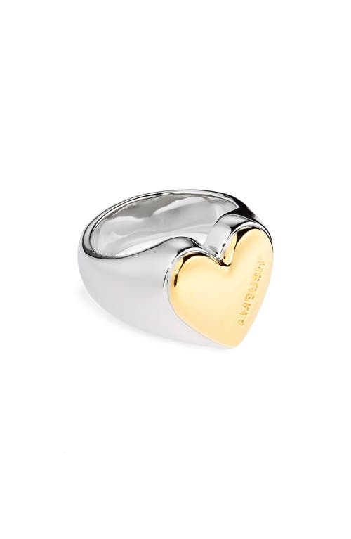 Ambush Two-Tone Heart Ring in Silver