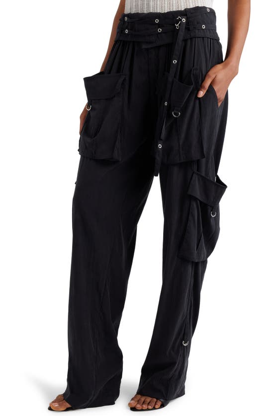 Shop Isabel Marant Hadja Relaxed Fit Cargo Pants In Faded Black