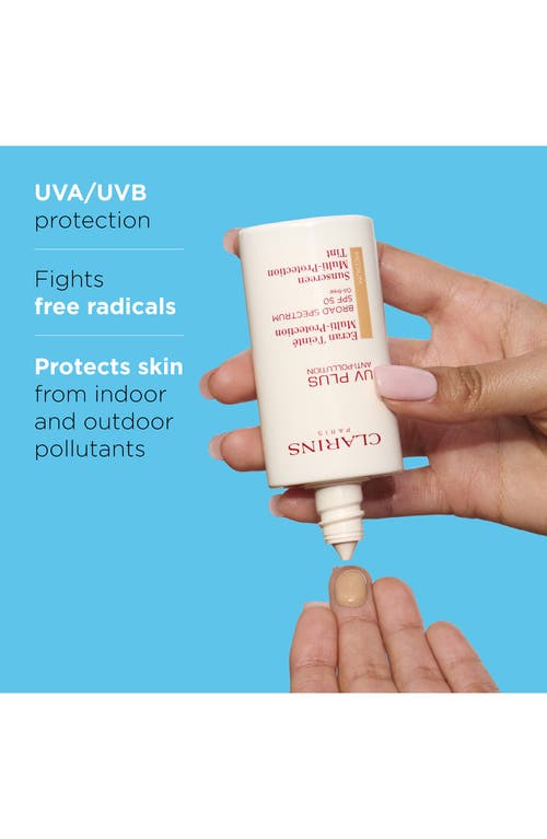 Clarins Uv Plus Anti-pollution Antioxidant Tinted Face Sunscreen Spf 50 In Medium