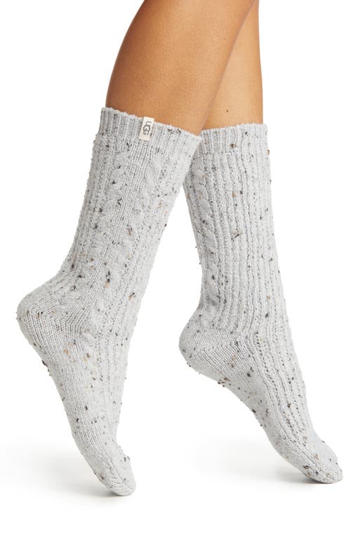UGG(r) Radell Cable Knit Crew Socks in Grey Speckled