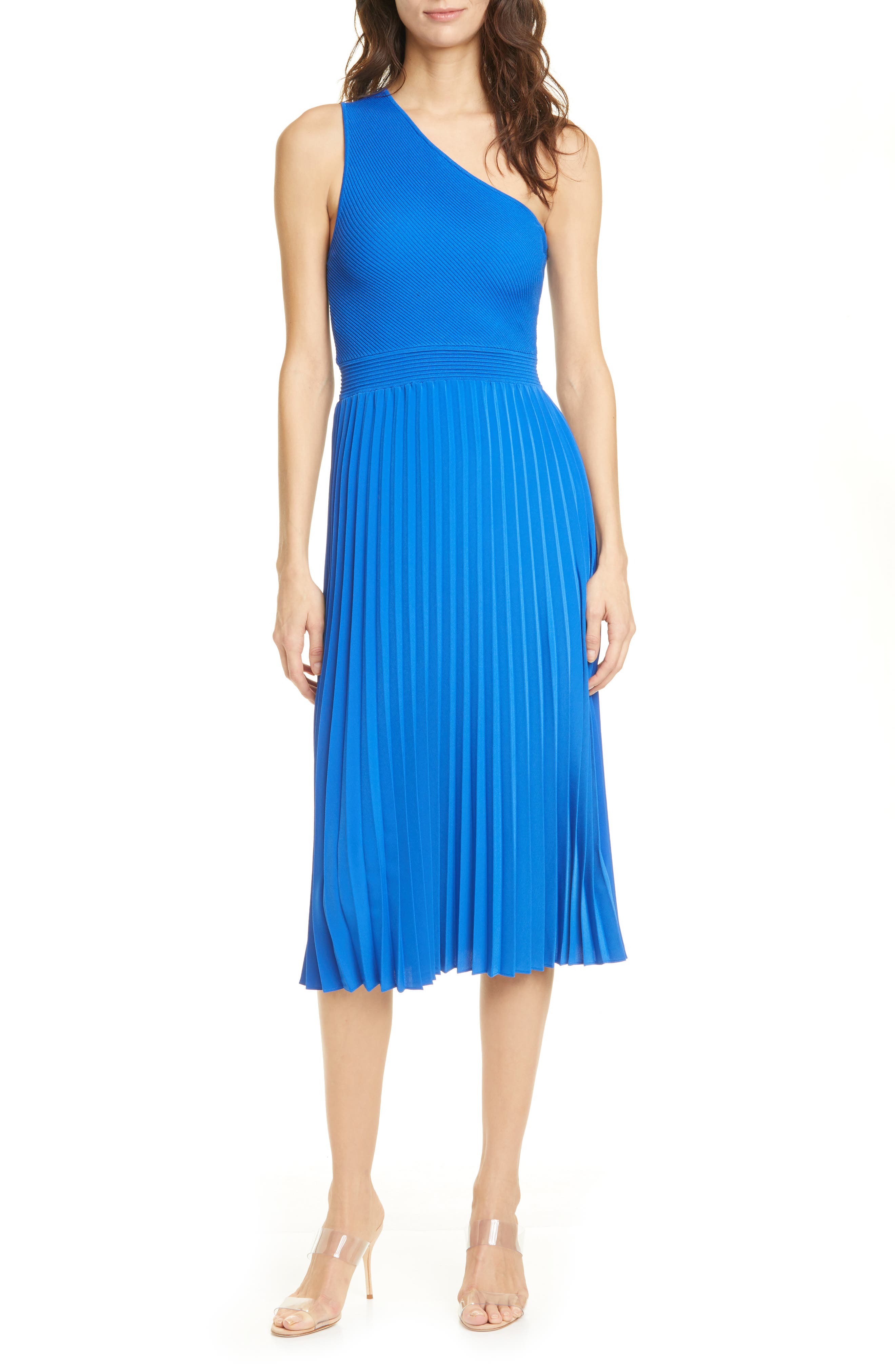 Miriom One-Shoulder Knit Midi Dress 