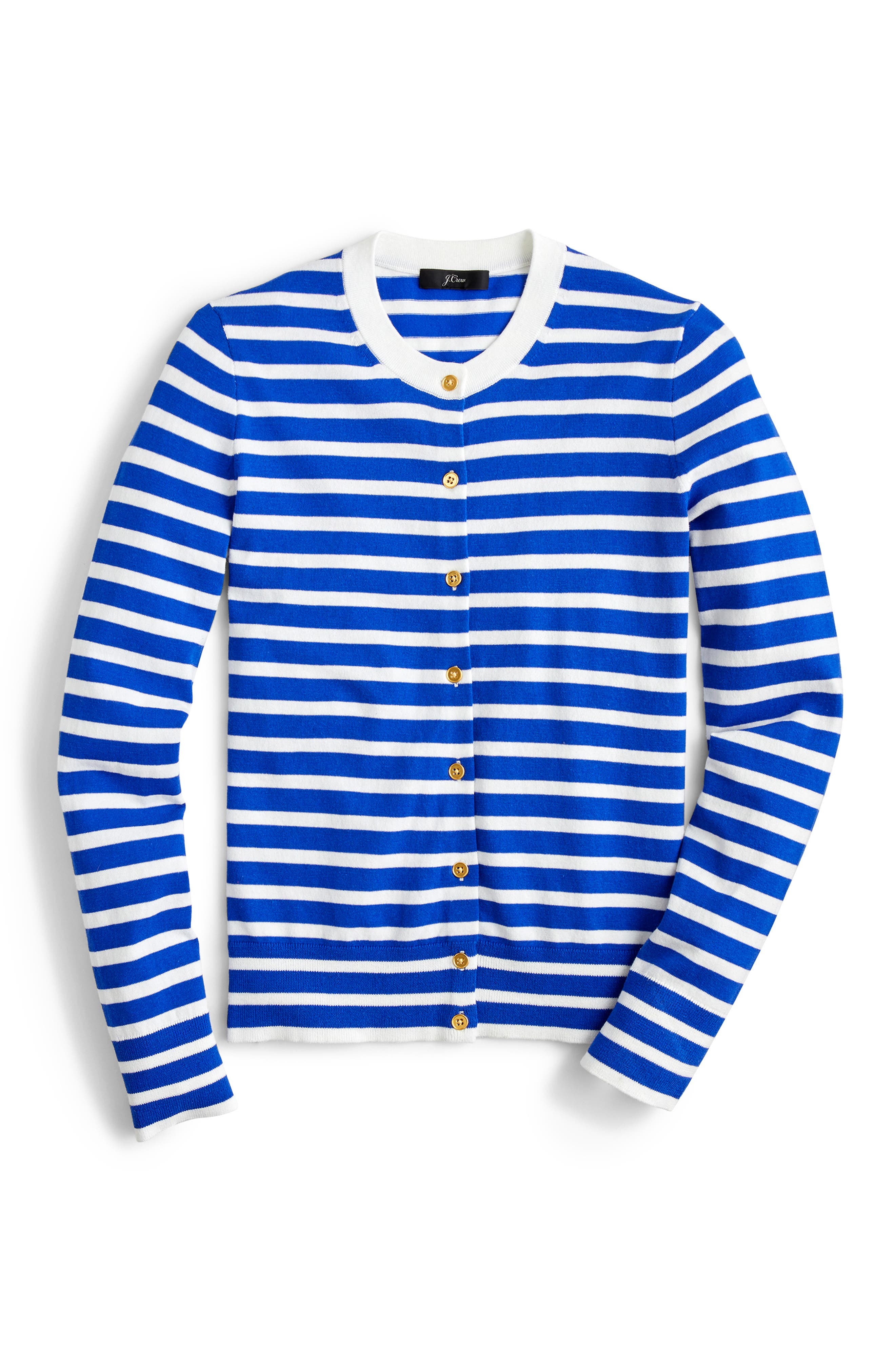 Plus Size J.crew Jackie Stripe Cardigan Sweater, Size - Blue