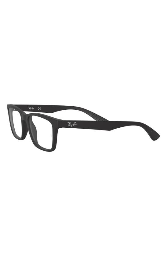 Shop Ray Ban 55mm Square Optical Glasses In Matte Black