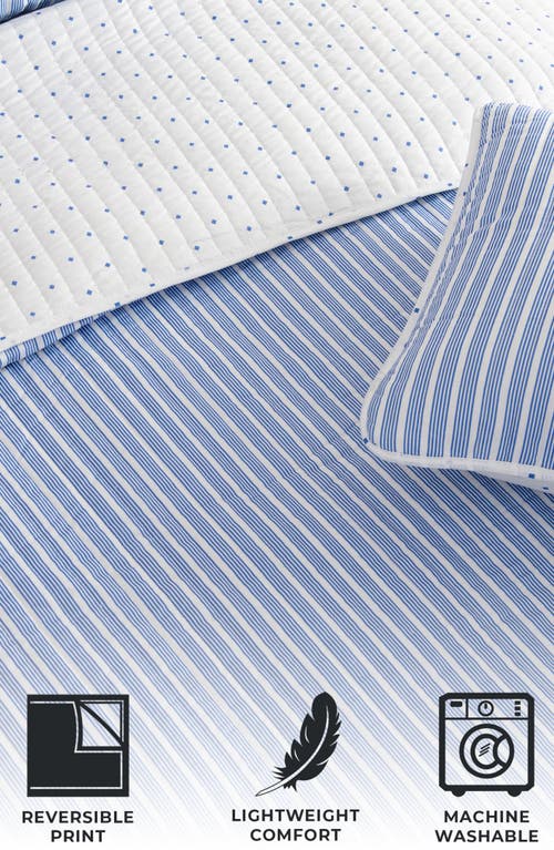 Woven & Weft Stripe Quilt & Sham Set In Blue