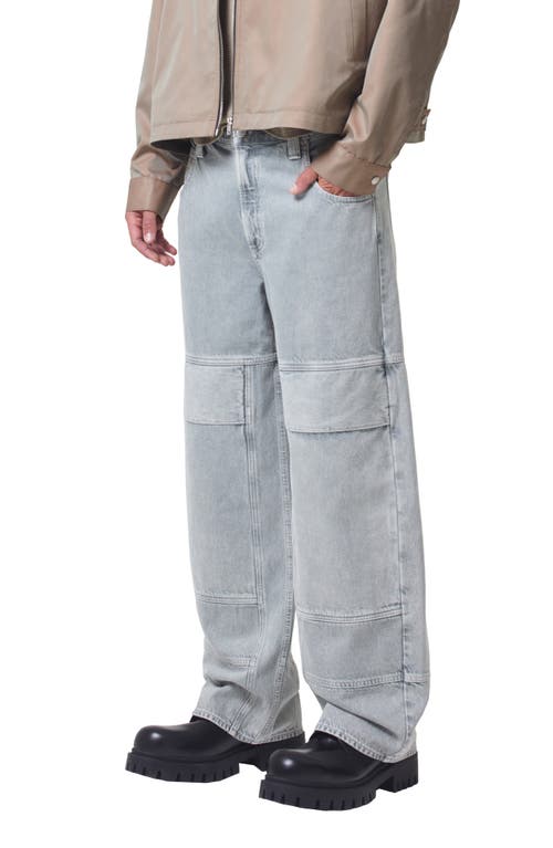 Shop Agolde Emery Wide Leg Organic Cotton Utility Jeans In Concrete