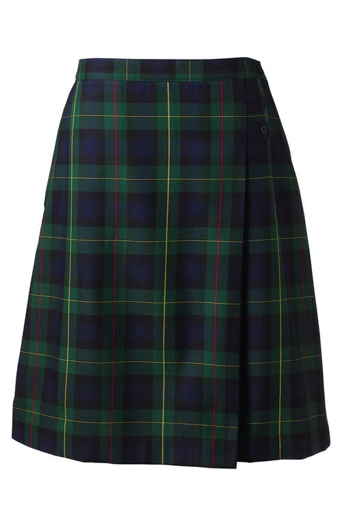 Shop Lands' End School Uniform Young  Plaid A-line Skirt Below The Knee In Hunter/classic Navy Plaid