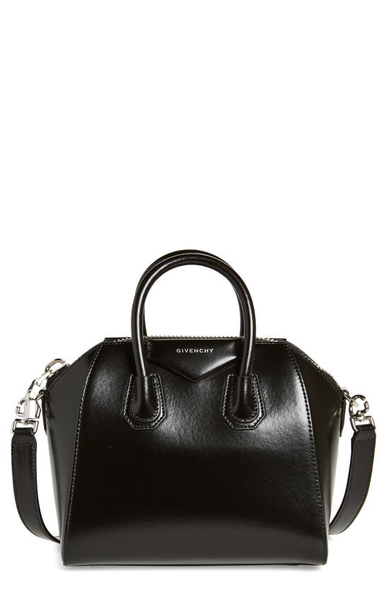 Givenchy Micro Antigona Shoulder Bag In Calf Leather In Black