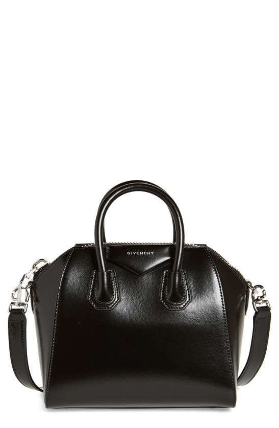 Shop Givenchy Mini Antigona Leather Satchel In Black