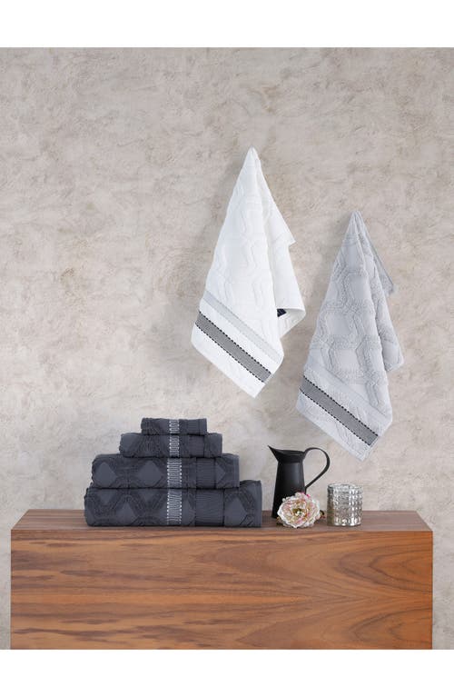 Shop Brooks Brothers Large Square Cotton Towel In Silver