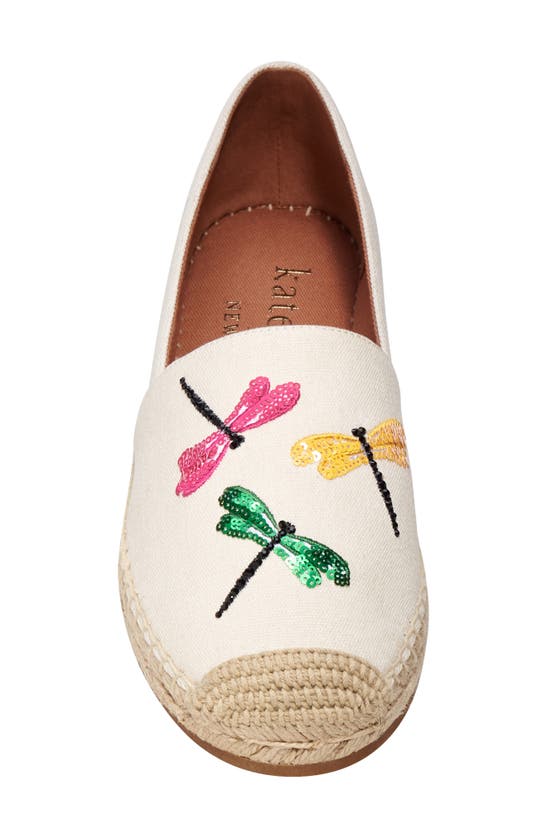 Kate Spade Womens Dragonfly Embroidered Canvas Espadrilles In