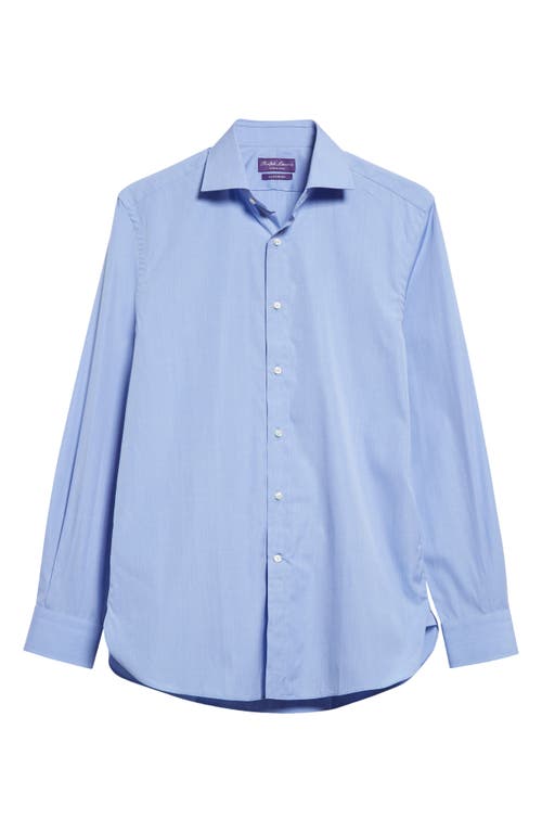 Ralph Lauren Purple Label Aston End on Cotton Poplin Button-Up Shirt Medium Blue at Nordstrom,