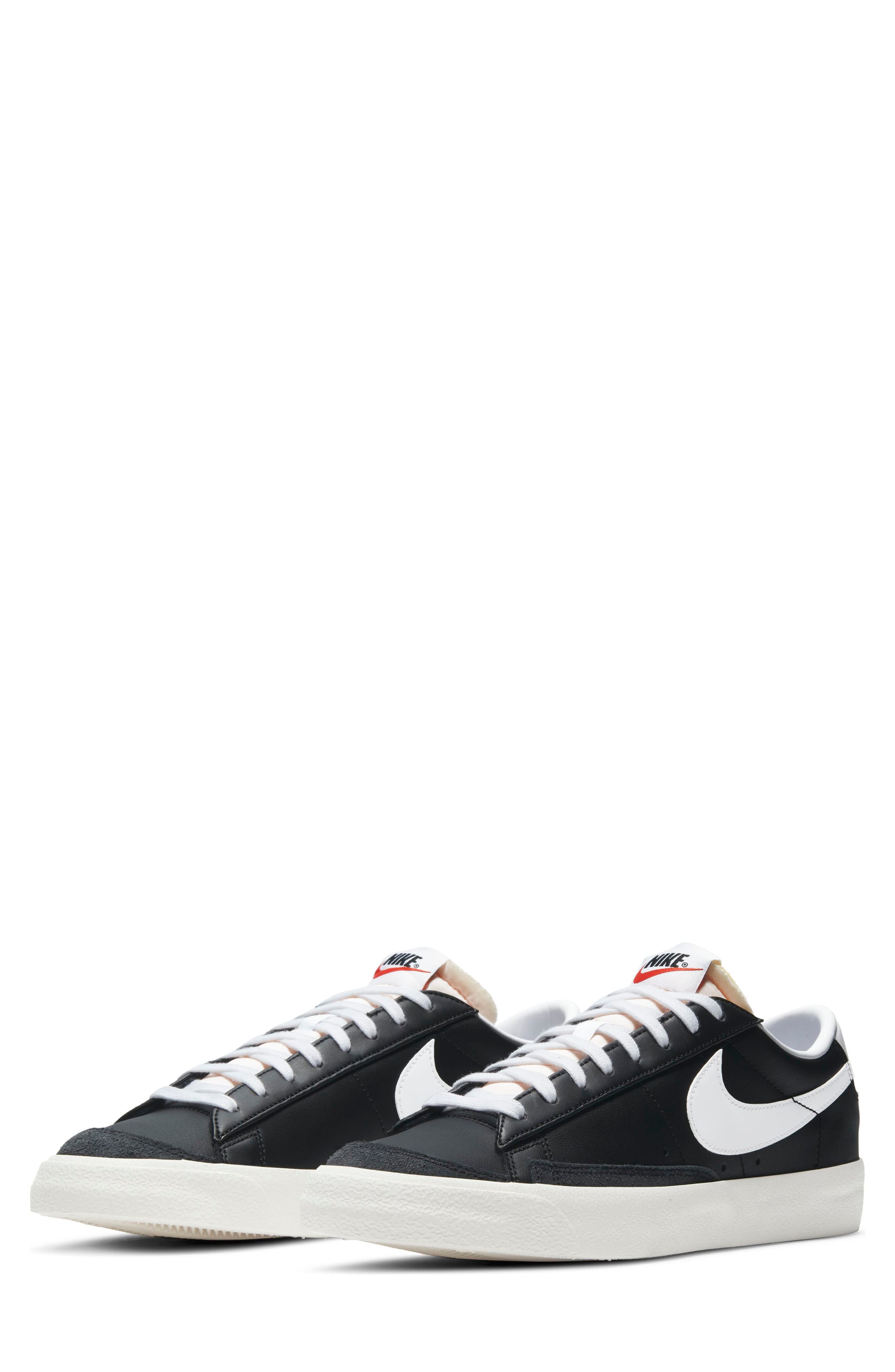 nike blazers black and white low