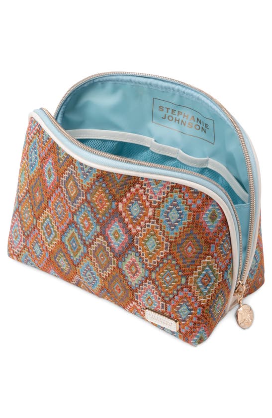 Shop Stephanie Johnson Bodrum Kilim Lola Makeup Bag In Orange Multi