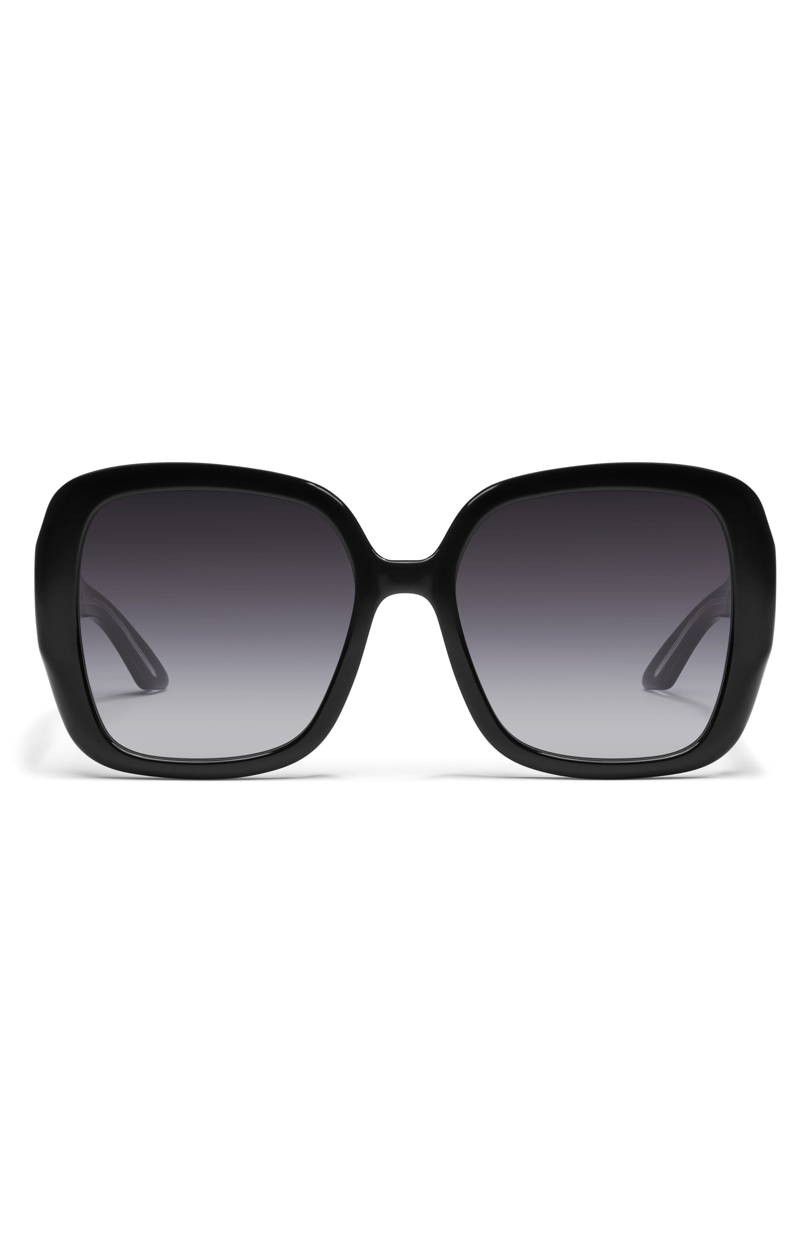 QUAY Full Glam 55mm Gradient Square Sunglasses in Black/Smoke Cover