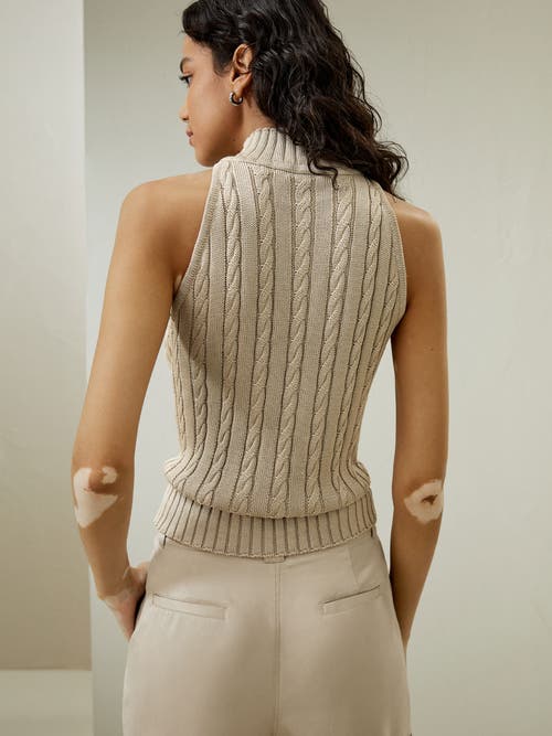 Shop Lilysilk Wild Silk Sleeveless Sweater In Beige