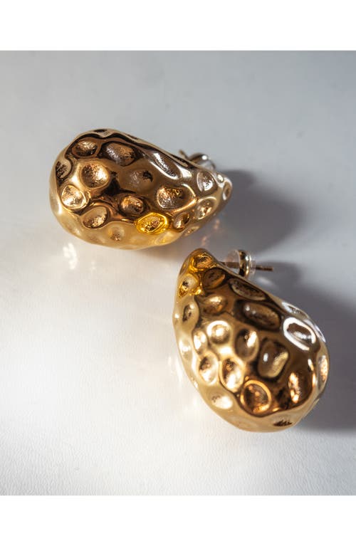 Shop Luv Aj The Doheny Molten Dome Drop Earrings In Gold