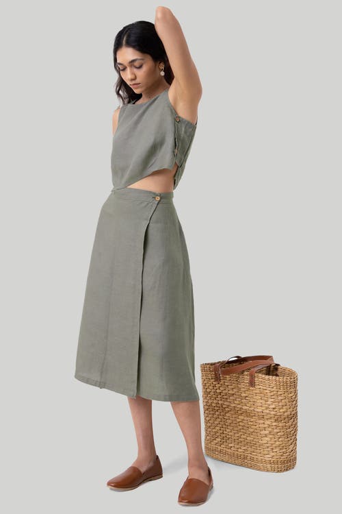 Reistor Boxy Crop Top In Hemp Dark Green