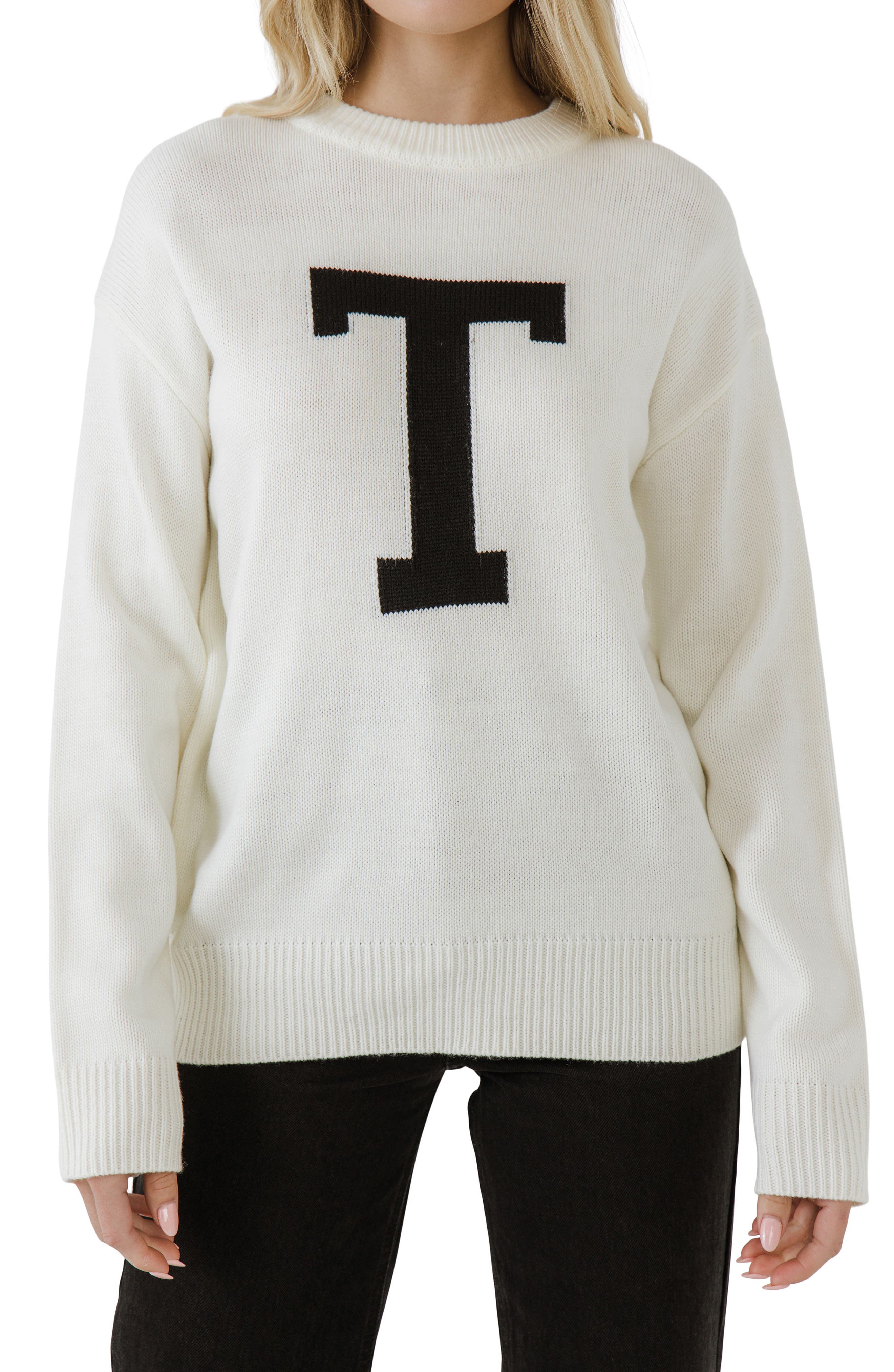 English Factory Alphabet Motif Crewneck 