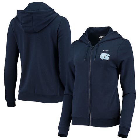 Nike Women's Heathered Charcoal, Navy Chicago Bears Gym Vintage-Like Raglan Full-Zip Hoodie