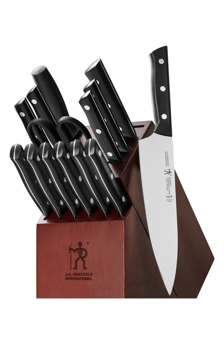 HENCKELS CUTLERY Henckels International Dynamic 15-Piece Knife Block Set, Main, color, Stainless Steel