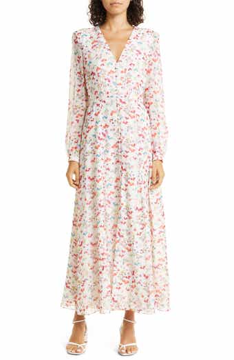 SALONI Long Sleeve Cotton & Silk Voile Dress