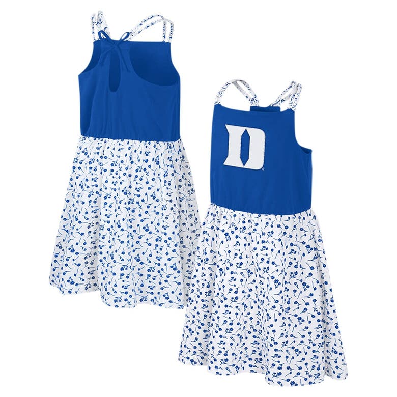 Shop Colosseum Girls Youth  Royal/white Duke Blue Devils Robin Floral Dress