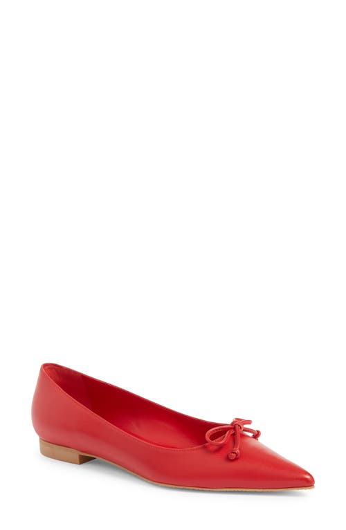 Shop Stuart Weitzman Landon Pointed Toe Ballet Flat In Cherry