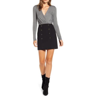 Bailey 44 Evie Long Sleeve Minidress, Grey