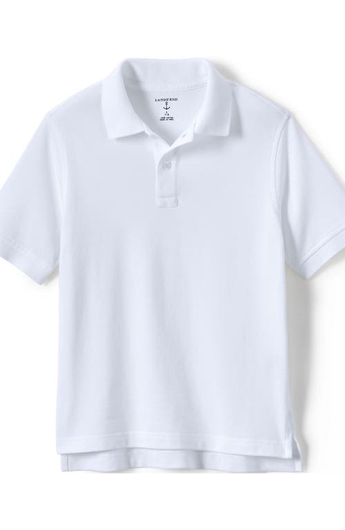 Lands' End School Uniform Kids Short Sleeve Mesh Polo Shirt In White
