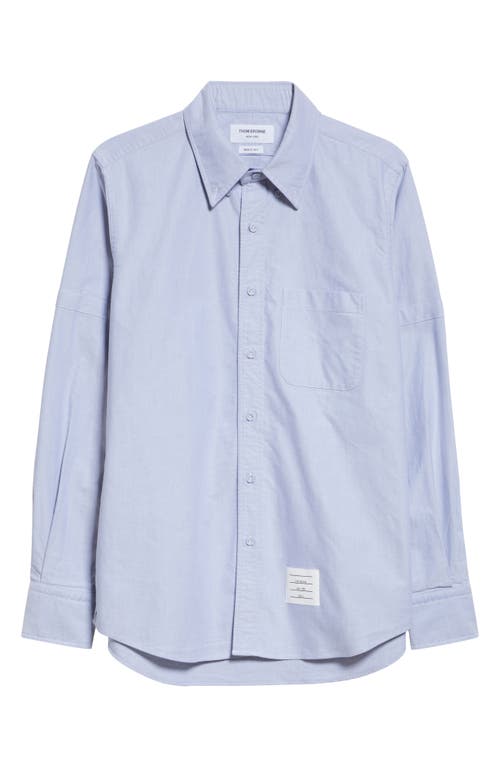 Thom Browne Light Blue Long-sleeve Button-down Shirt In Light Blue
