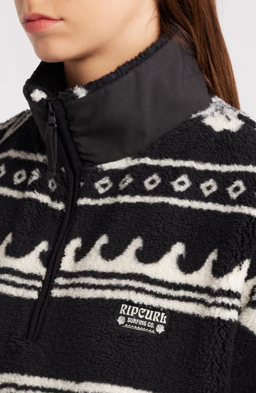 Shop Rip Curl Soleil Polar Fleece Quarter Zip Pullover In Black