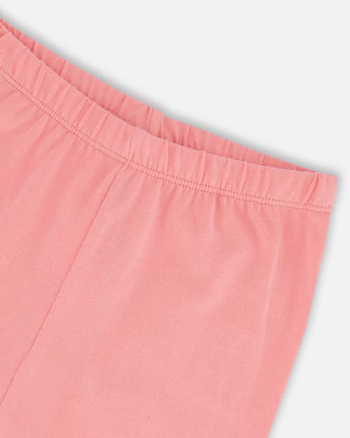 Shop Deux Par Deux Little Girl's Organic Cotton Legging With Knee Print Pink In Mauve Glow