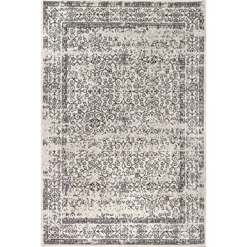 Shop Jonathan Y Ferro Filigree Area Rug In Gray/black