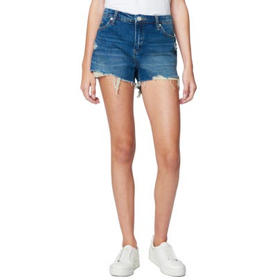 Blanknyc Raw Hem Shorts, Blue