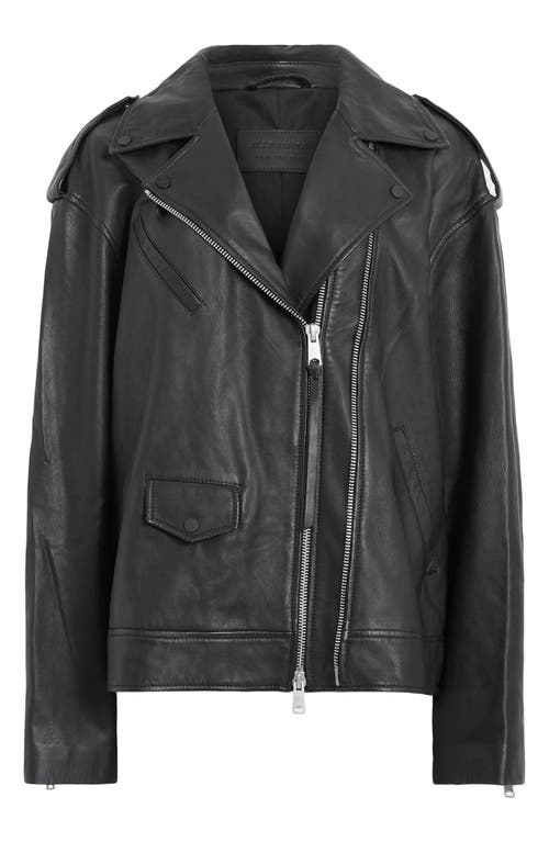 Shop Allsaints Daylen Leather Biker Jacket In Black