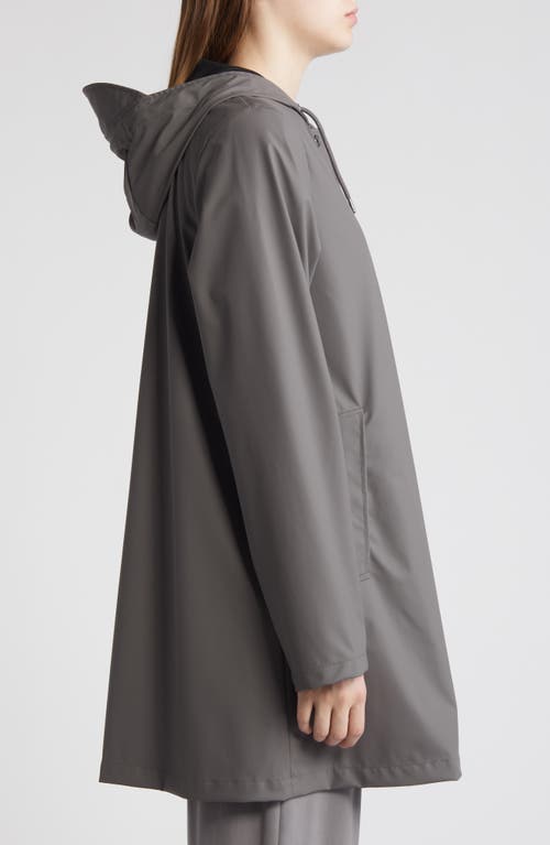 Shop Rains Waterproof A-line Rain Jacket In Grey