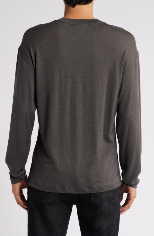 Frame Lightweight Wool Long Sleeve T-shirt In Taupe
