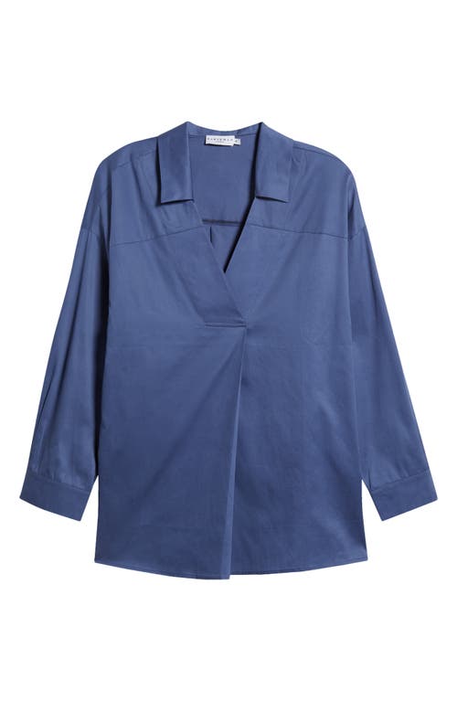 Shop Harshman Nyah Cotton Tunic Top In Indigo Blue