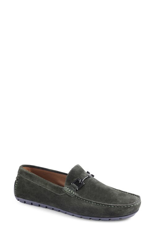 Bruno Magli Xander Driving Loafer in Military Green Suede