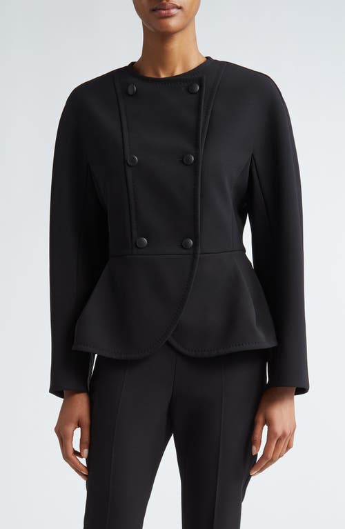 Max Mara Fronda Double Breasted Peplum Jacket Black at Nordstrom,