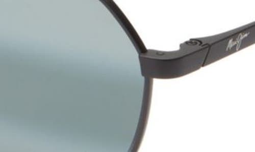 Maui Jim Waiwai 59mm Polarizedplus2® Aviator Sunglasses In Matte Black W/grey