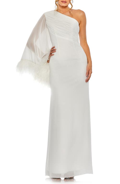 Mac Duggal One-Shoulder Feather Gown at Nordstrom,