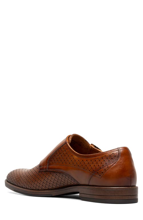 Shop Stacy Adams Arthur Perforated Double Monk Strap Shoe In Cognac