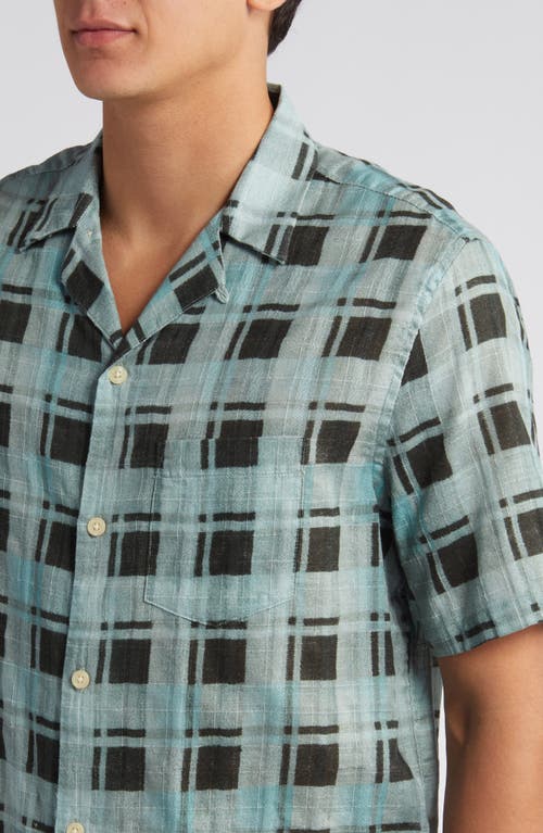 Allsaints Big Sur Check Camp Shirt In Shamrock Green