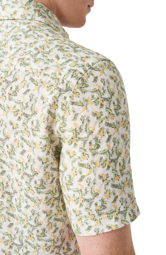Shop Eton Slim Fit Banana Print Short Sleeve Linen Shirt In Natural