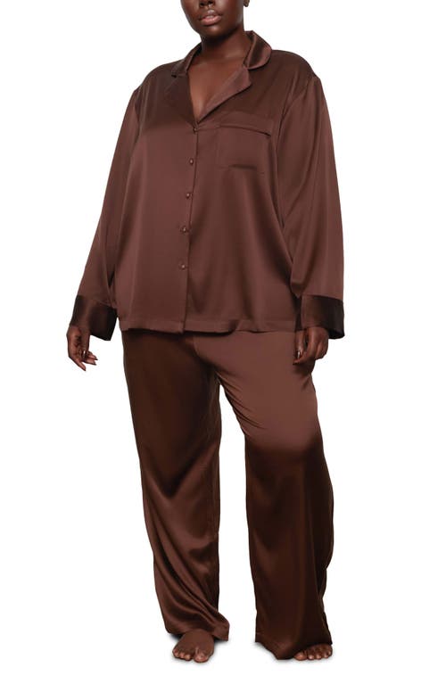 SKIMS Stretch Silk Pajama Pants in Cocoa at Nordstrom, Size Small
