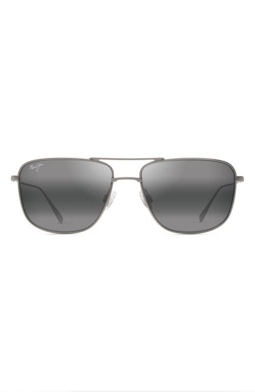 Maui Jim Mikioi 54mm PolarizedPlus2 Aviator Sunglasses in Matte Titanium at Nordstrom